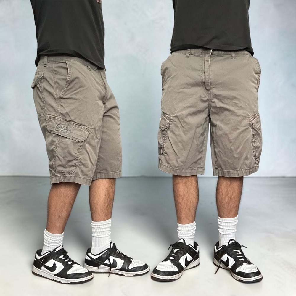 Unionbay Cargo Shorts Gray Charcoal Skater Y2K Goth Utility Size 36